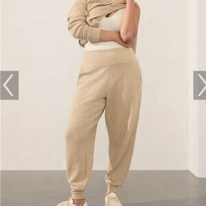 Athleta Coaster Luxe Waffle Jogger -Cozy Beige NWT